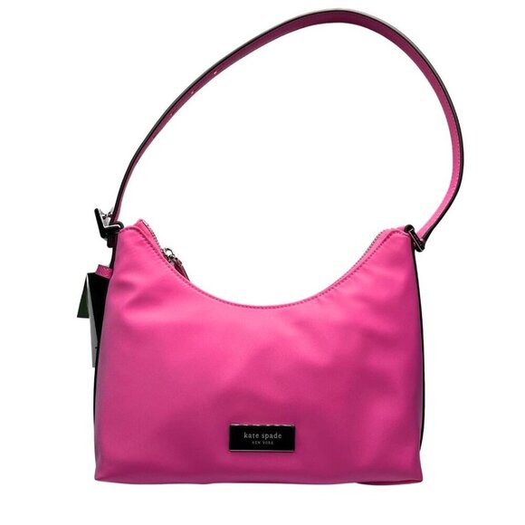 KATE SPADE SAM ICON KSNYL NYLON SMALL SHOULDER BAG IN PINK CLOUD - OS - Picture 3 of 12